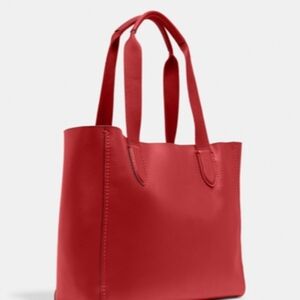 Red Leather Tote Bag